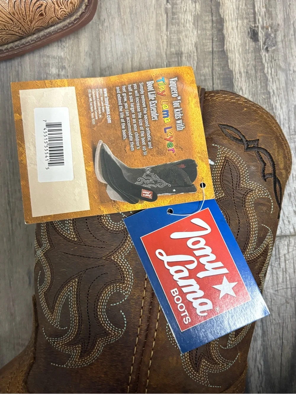 Tony Lama Brown Kids Western Pull-On Boots